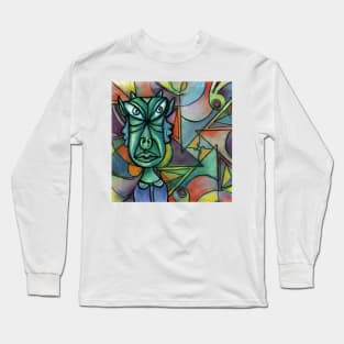 Intense lady in an abstract painting Long Sleeve T-Shirt